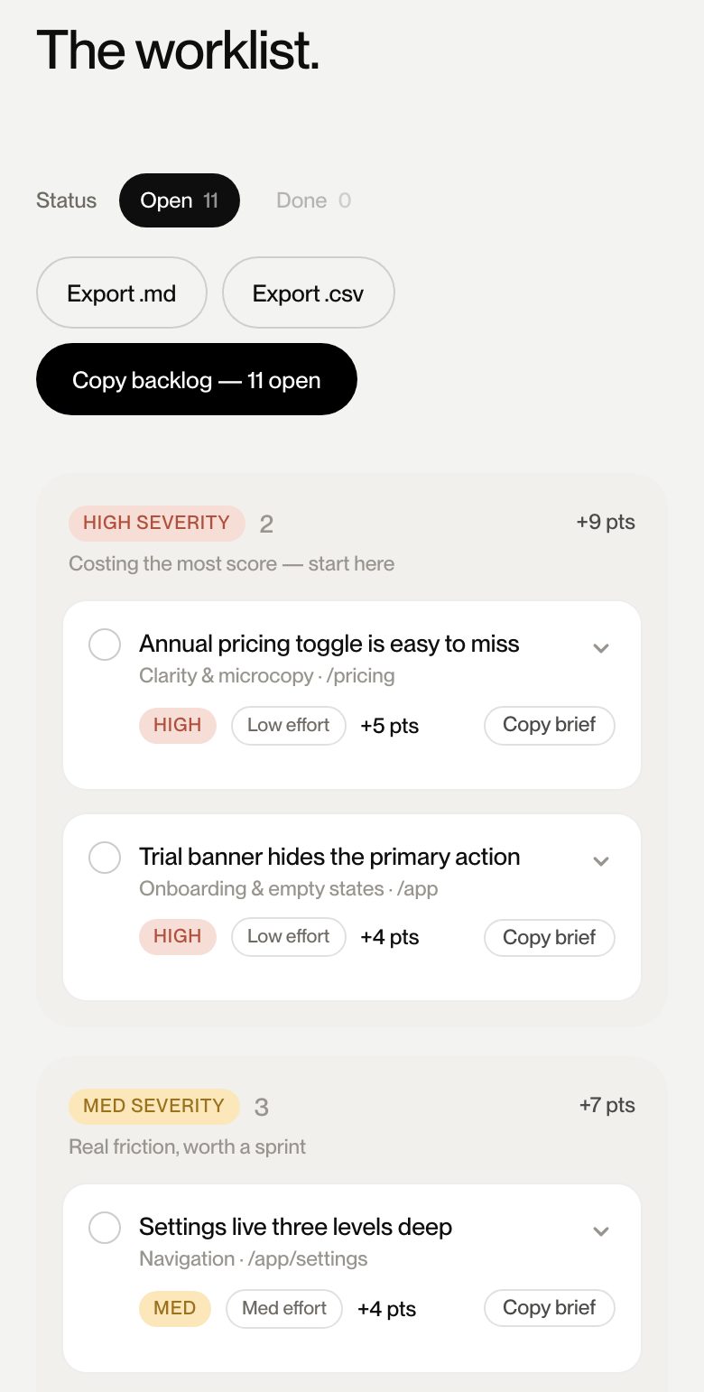 Fix List view of a UX Signal report